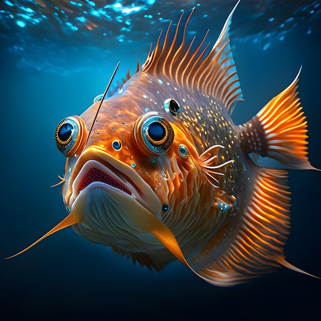 3d Rendering Anglerfish Animal AI Generative