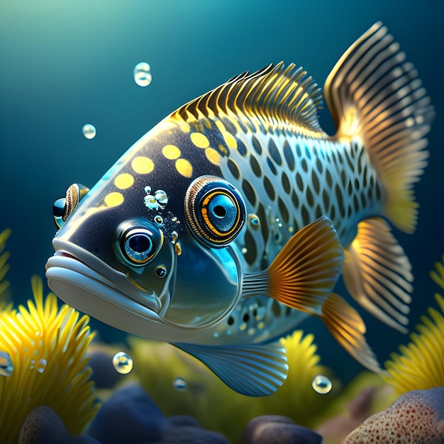 3d Rendering Archerfish Animal AI Generative