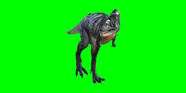 Photo 3d rendering of aucasaurus on green background