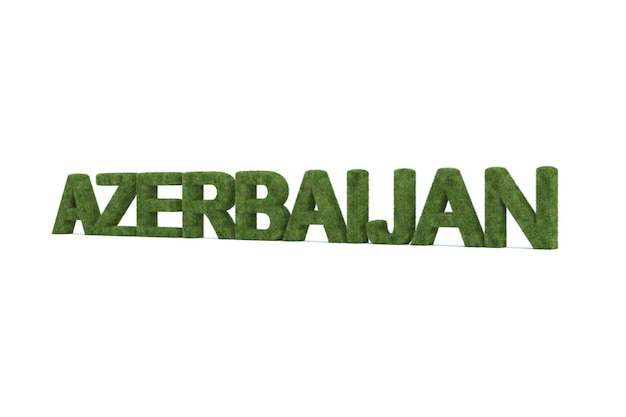 3d rendering of Azerbaijan word isolated on white background