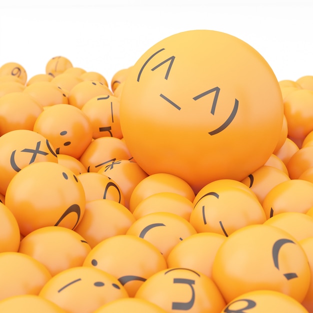 3d rendering background of emoticons