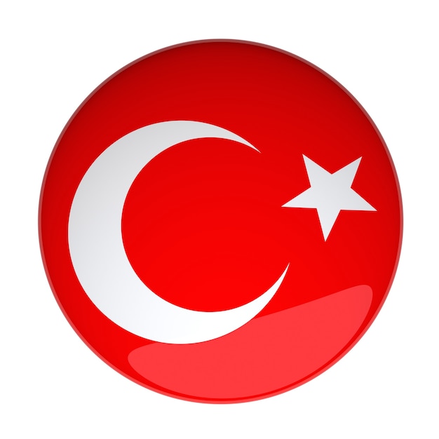 3D Rendering of a Badge with the Turkey Flag