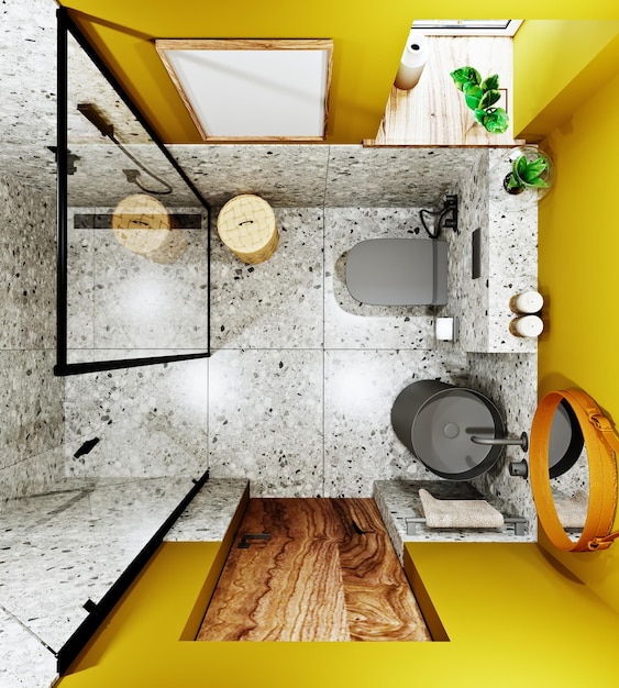 3d rendering bathroom in a modern style