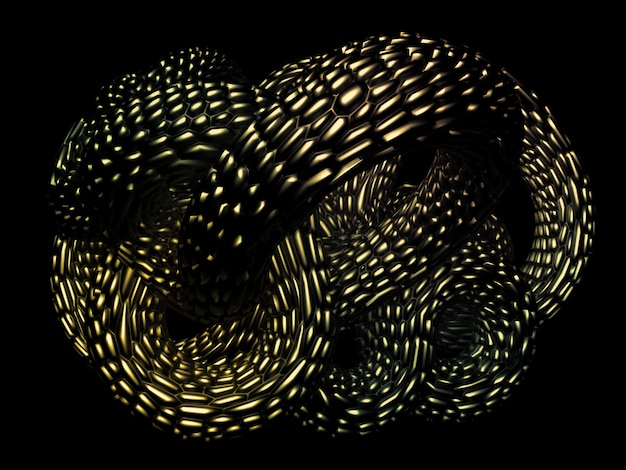 3d rendering Black background of a snake