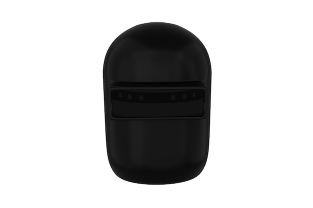 3d rendering black realistic welding mask front view