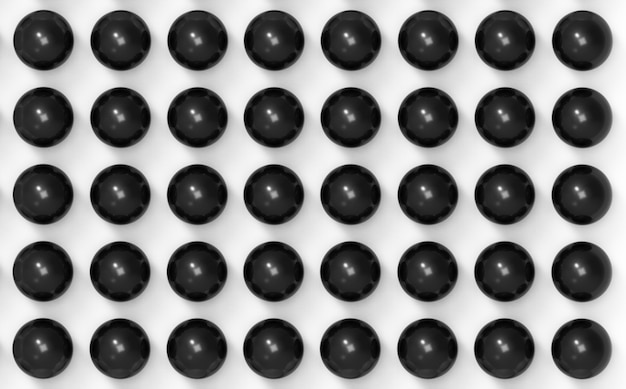 3d rendering. black sphere ball on white wall background.