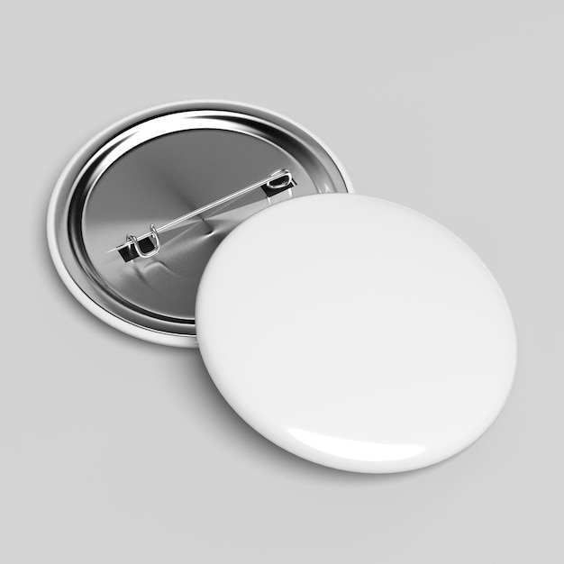 3D rendering Blank white badge