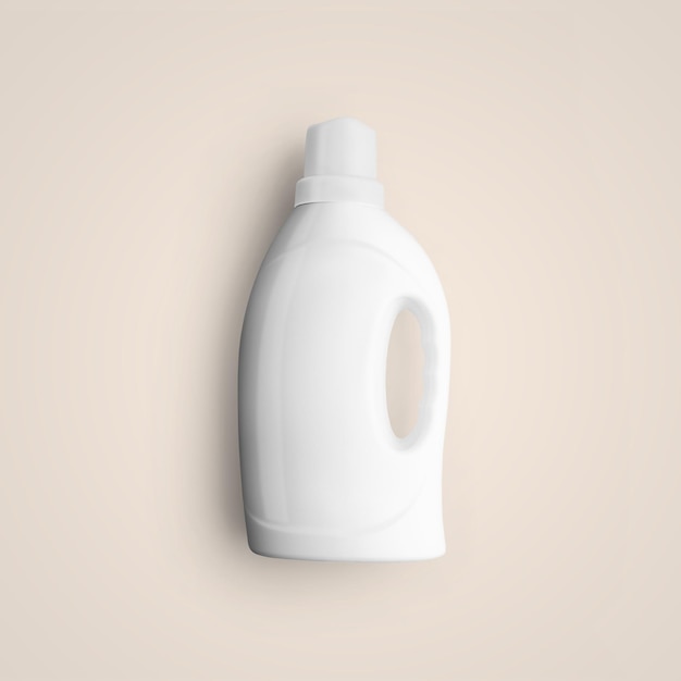 3D rendering blank white cosmetic plastic bottle with dropper handle isolated on grey background fit for your mockup design