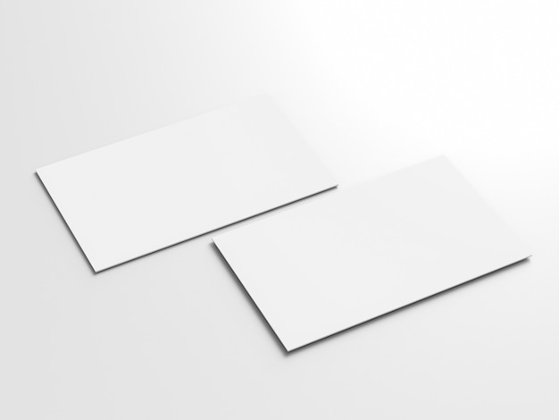 3d rendering blank white name cards front and back