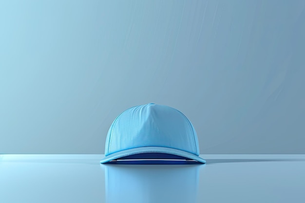 Photo 3d rendering blue hat illustration