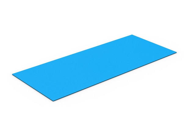 3d rendering blue yoga mat on white background