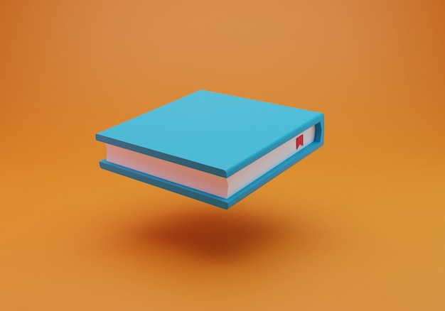 3d rendering book in orange background