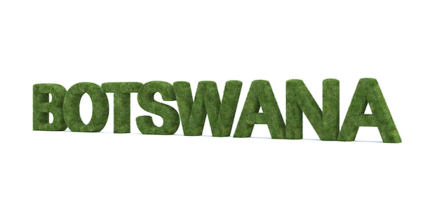 3d rendering of Botswana word isolated on white background