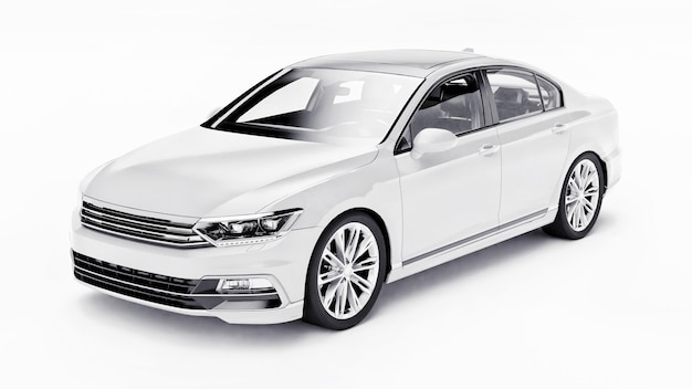 3d rendering of a brandless generic car in a white studio environment