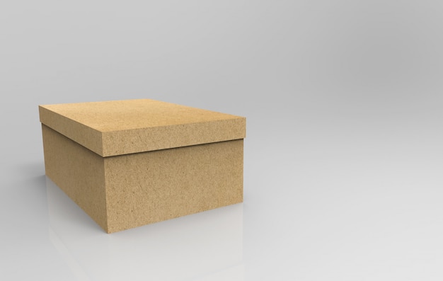 3d rendering. Brown paper empty box 