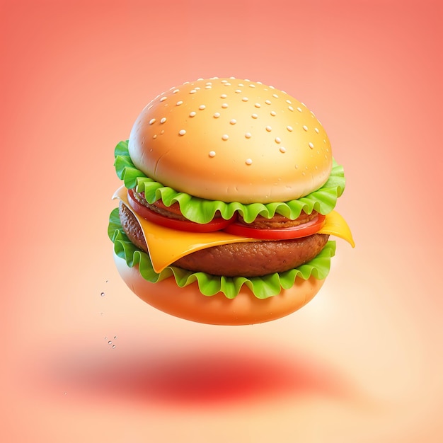 3d rendering of burger