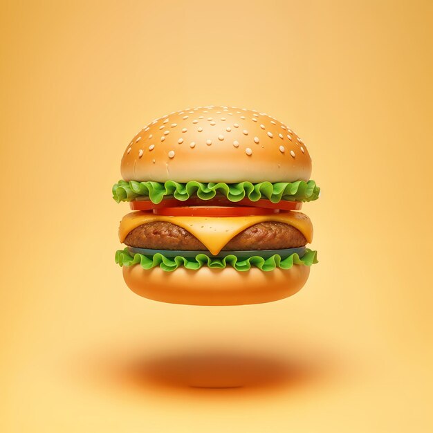 Photo 3d rendering of burger