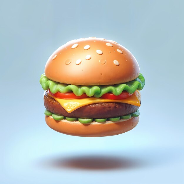 Photo 3d rendering of burger