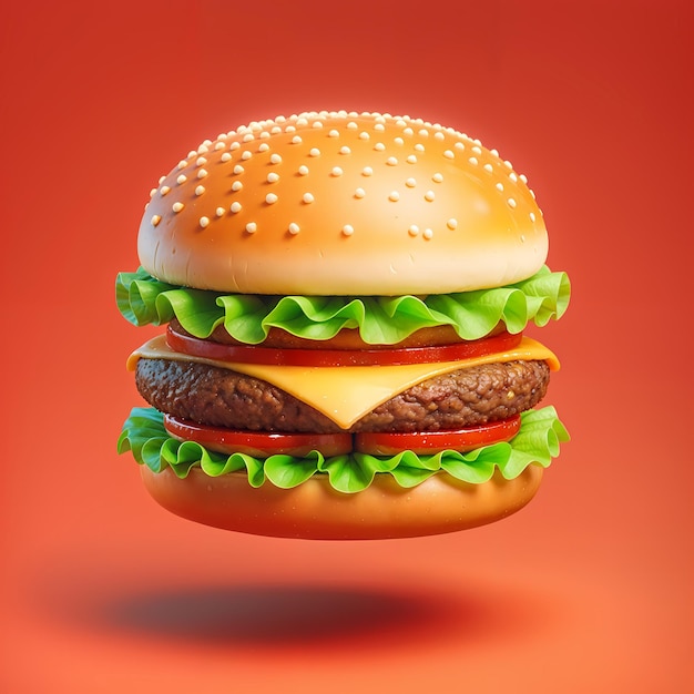 3d rendering of burger