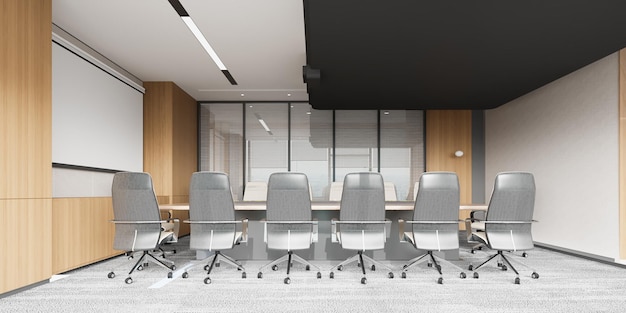 3d rendering business meeting and working office room