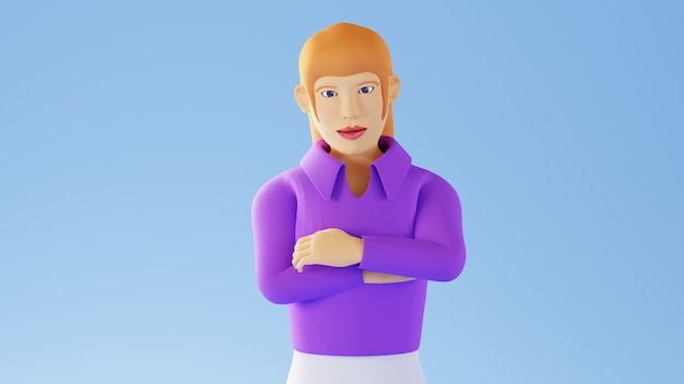 3D rendering of business woman.