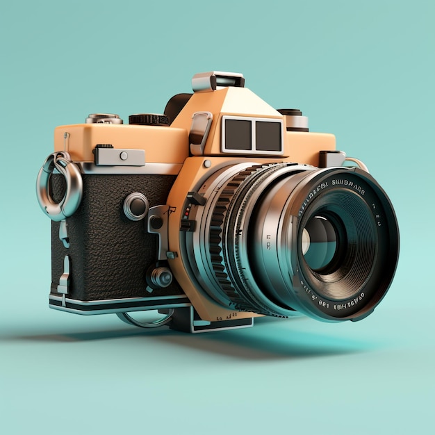 3d rendering of camera with film roll