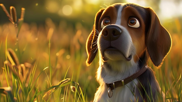 3D Rendering Of Cartoon Dog Portrait