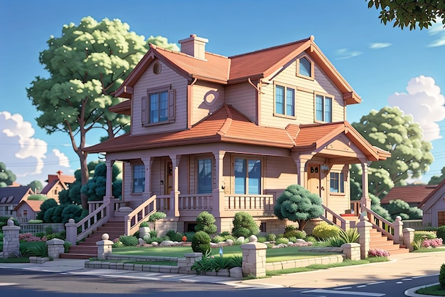 3d rendering of cartoon house3d house