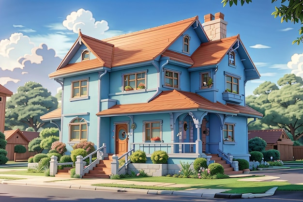 3d rendering of cartoon house3d house