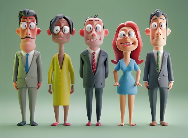 3D Rendering Of Cartoon Like Business Persons