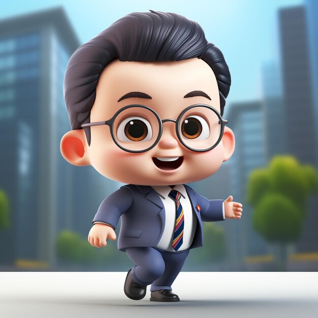 3d rendering of cartoon like businessman