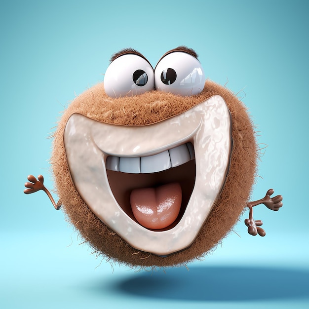 3d rendering of cartoon like coconut