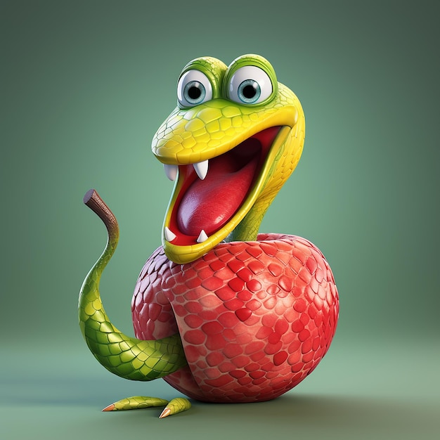 3d rendering of cartoon like snakefruit