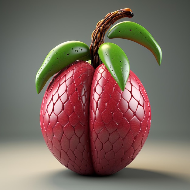 3d rendering of cartoon like snakefruit