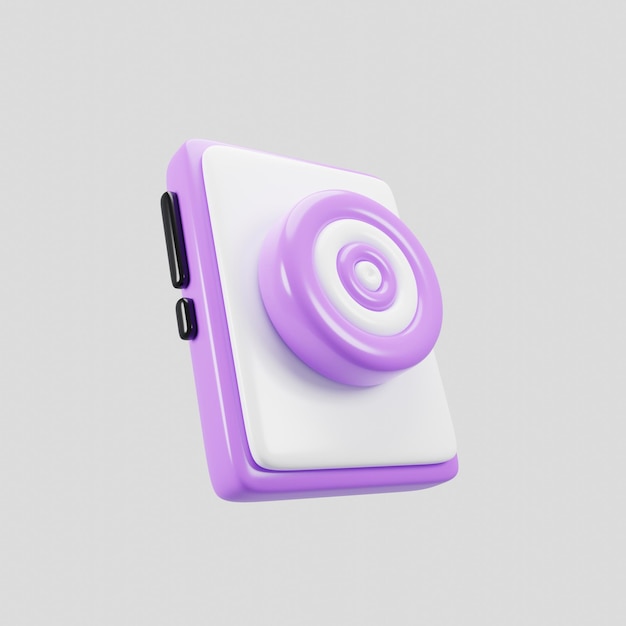 3d rendering cartoon style smart phone with target icon concept