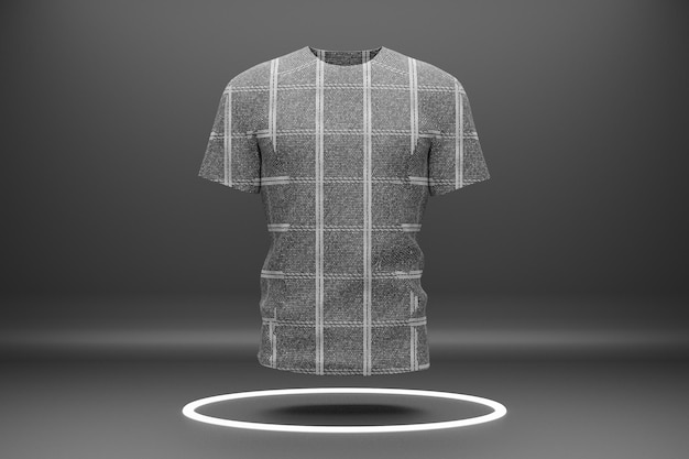 3d rendering casual T shirt square pattern