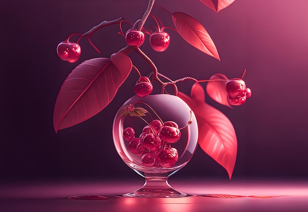 3d rendering of cherry aesthetic with ai