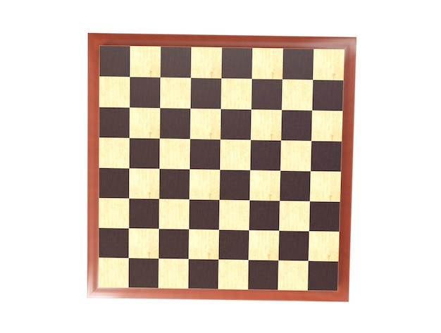 3D rendering - chessboard on a white background