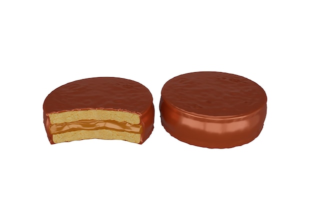 3d rendering chocolate candy with arequipe filling