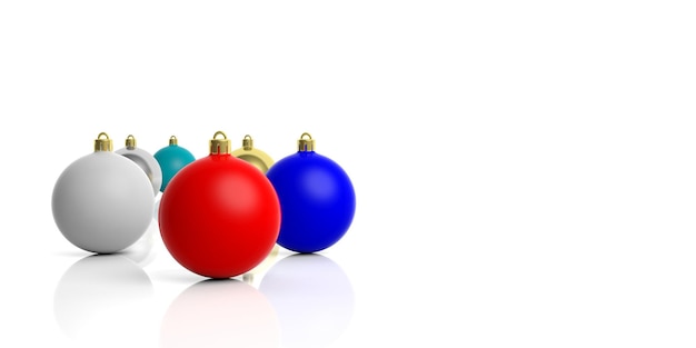 3d rendering christmas balls