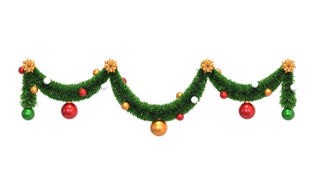 3D rendering christmas decoration white background