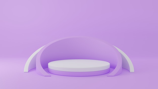 3d rendering of circle podium for advertising product display