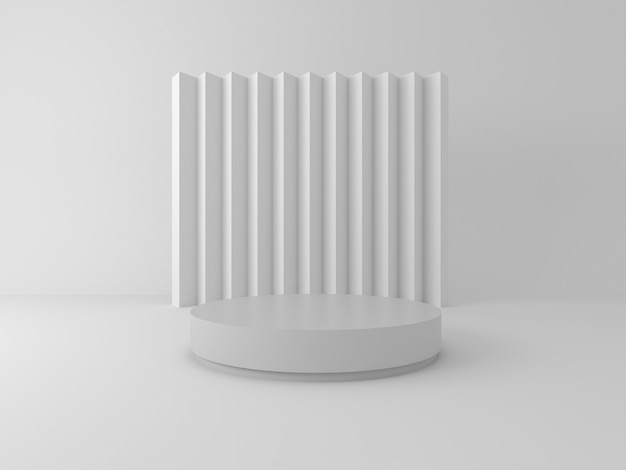 3d rendering of circle podium for show product and space for text in monochome