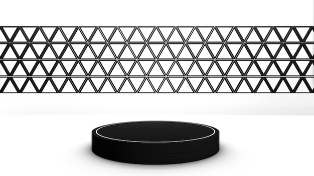 3d rendering of circle podium for show product