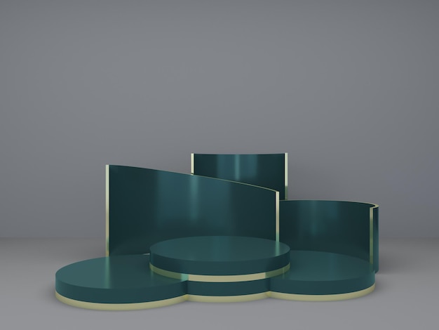 3d rendering of circle podium for show product