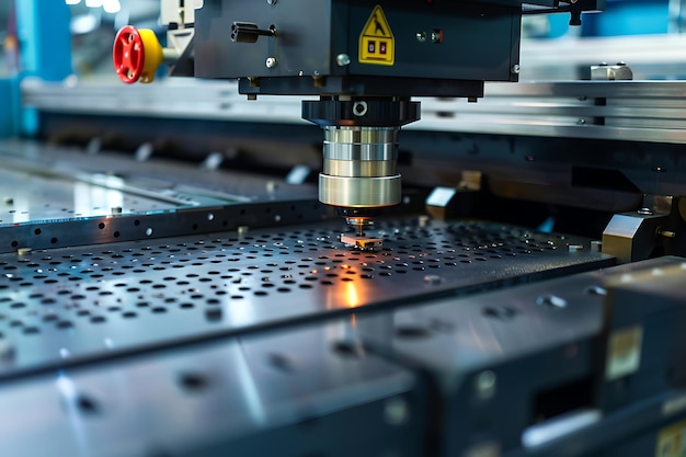 3d rendering of CNC machining center with conveyor belt