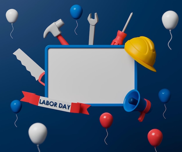 3d rendering concept labor day illustration with copy space for text and message