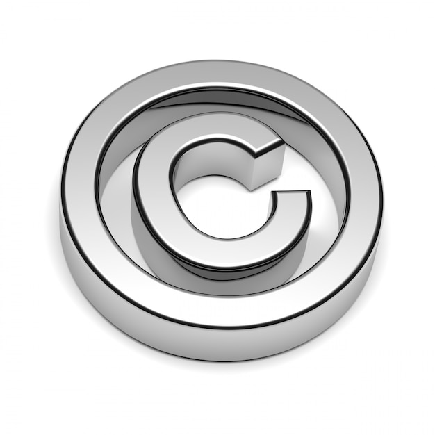 3D rendering of copyright sign