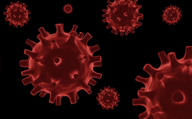 3D rendering of Coronavirus model. Covid-19