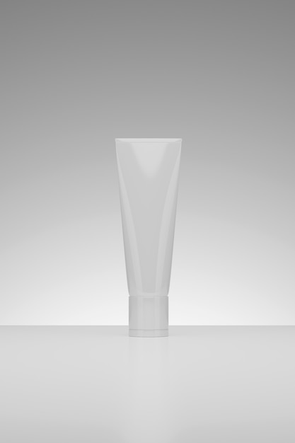 3D rendering Cosmetic Beauty white blank plastic containers product studio shot